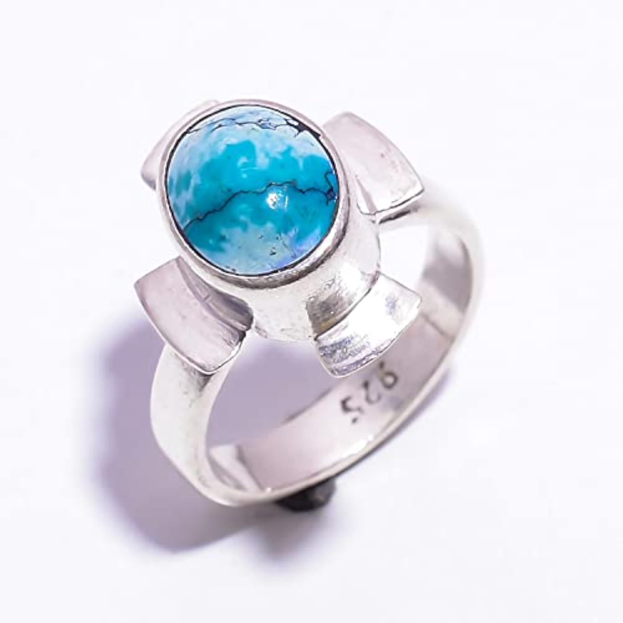 Children's Beautiful Turquoise Oval Shape 925 Sterling Ring