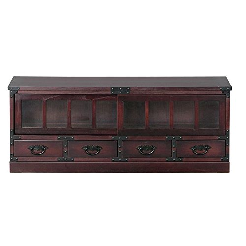 民芸調ローボード(テレビ台 木製/桐 【幅100cm】木目調 【完成品】 Amazon｜民芸調ローボード(テレビ台/テレビボード) 木製/桐 〔幅100cm