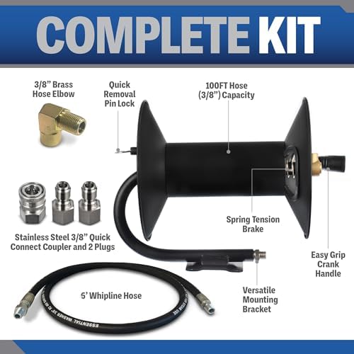 100ft Manual Crank Hose Reel Kit