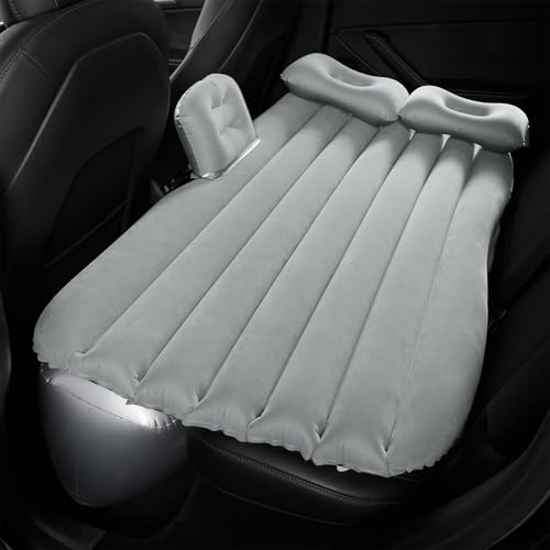 Amazon Basics Inflatable Car Air Mattress | Large | Grey | Quick Inflate, Durable PVC Travel & Camping Essential (Supports up to 300 kg)