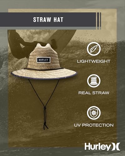 Image of Hurley Men's Straw Hat - Bayside Lifeguard Straw Sun Hat