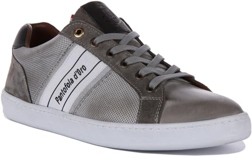 Pantofola d'Oro Melfi Uomo Low Men's Lace Up Suede Leather Trainers (Gray, US 7), Grey