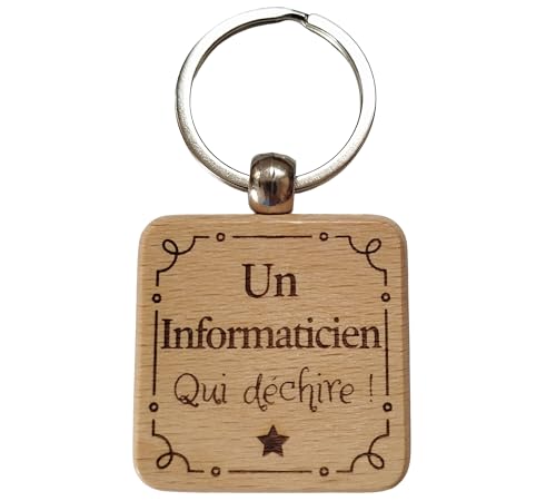 Porte-Clés en Bois Gravé Personnalis...