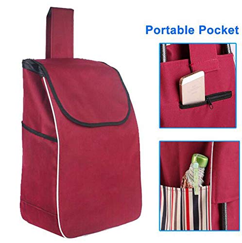 Einkaufstrolley, faltbarer Einkaufswagen auf Rädern, großer und leichter Einkaufstrolley mit abnehmbarer Tasche… – Bild 3