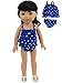 American Fashion World Blue Polka Dot Bathing Suit for 14-Inch Dolls | Premium Quality & Trendy Design | Dolls Clothes | Outfit Fashions for Dolls for Popular Brands