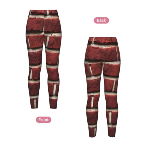 Leggings elásticos de piedra roja para mujer mallas opacas cómodas 5