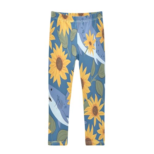 Toddler Girls Leggings Printed Yoga Pants Leggings Sharks Sunflower for Kids