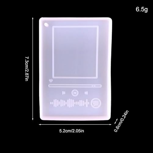 Resin Media Player Mold Music Pattern Keychain Silicone Mold with Hole Keychain Pendant Jewelry for Crafts