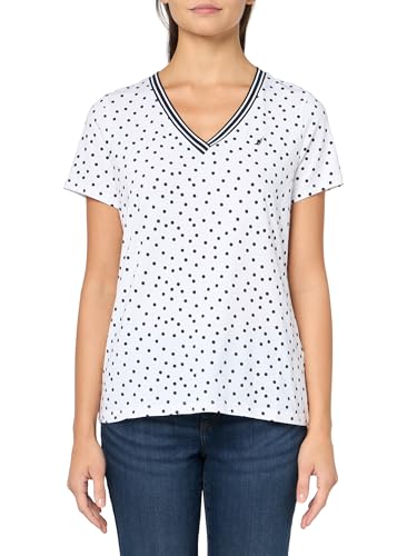 Image of Nautica Women's Solid V-Neck Short Sleeve T-Shirt Shirt