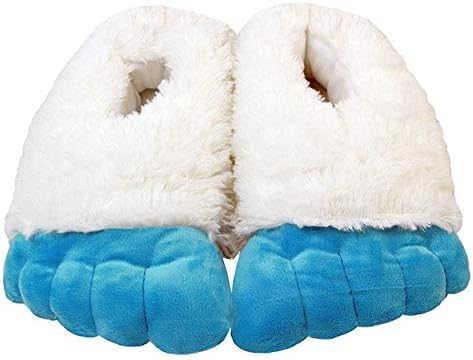 WISHPETS Stuffed Animal Slippers - Soft Plush Toy Slim Slippers for Kids and Adults (Medium (Kids 4-7, Womens 5.5-9.5, Mens 6-8.5), Abominable Snowman Feet)