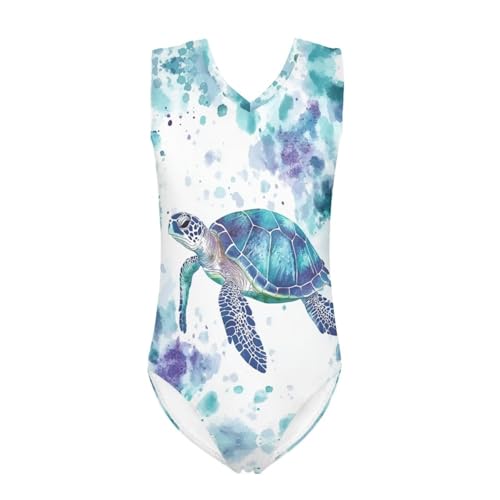 Image of Xpyiqun Swimsuits for Girls 3-14 V Neck Sleeveless Bathing Suit Summer Sport One Piece Swimwear Beach Swimming