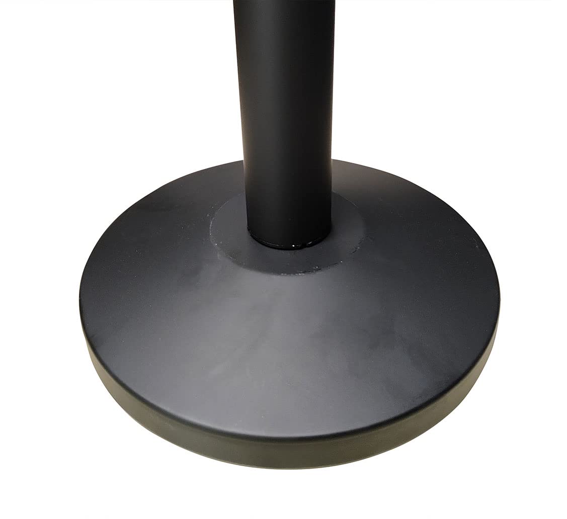 ADO Poste separador de hierro lacado negro con Cinta Extensible Azul 3m Delimitador de paso retráctil