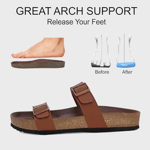 Image of Centrino Men's Berkin-Style Slip-On Sandals | Open Toe Design | Soft PU Footbed | Lightweight & Comfortable | Arch Support | On-Grip Sole | Casual Outdoor Wear (6863)