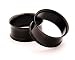 Black Steel Double Flare Tunnels - 1/2 Inch - 12mm - Sold As a Pair