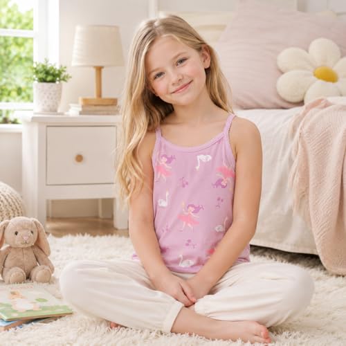 Image of benetia Girls' Soft Cotton Undershirts 3-Pack