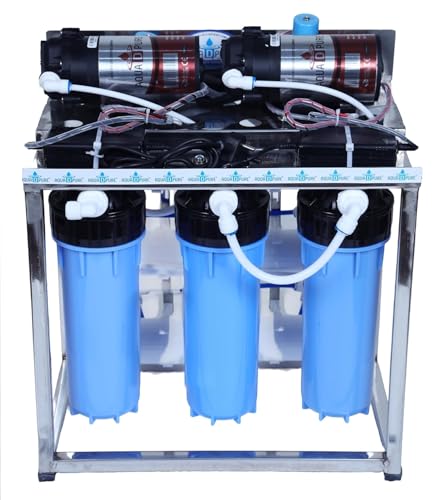 Image of AQUA D PURE 25 LPH Commercial RO Water Purifier with Double Pump Purification, TDS Adjuster, Dust Protective Cover,(color: Blue,Capacity: 25 liter Per hour)