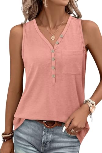 KISSMODA Womens Boho Tops for Summer Sleeveless Tanks Loose Fit Casual Blouse Daily Shirts for Leggings (S-3XL)