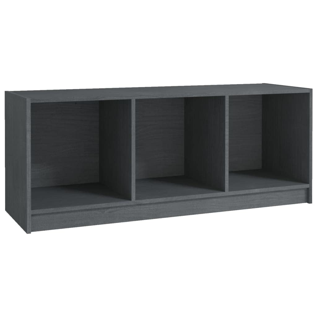 Générique Szafka pod telewizor szara 104x33x41 cm lite drewno sosnowe | Przechowywanie DVD, konsola do gier, półka HiFi, trwała i wytrzymała, szafka stereo