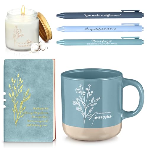 Stylos à bille inspirants Didaey en céramique, lot de 7 pièces bleues