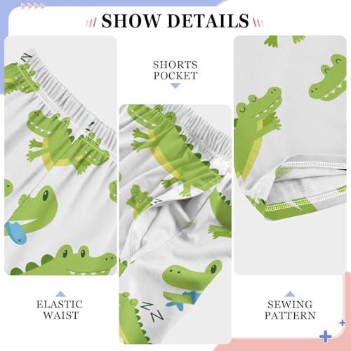 ZZKKO Crocodile Boys Pants for Kids Jogger Pants with Pockets S-XL4