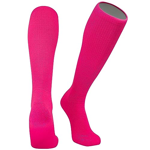 All Sport Knee High Long Baseball Football Tube Socks, Hot Pink (Neon Pink) (XS)
