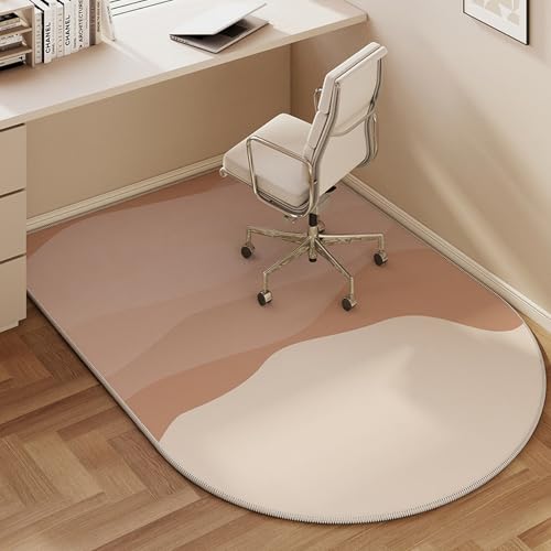 ゲーミングマット チェアマット 半円 モダン デスクカーペット 大判 足元 ラグ ゲーミング椅子マット きず防止 防汚防滑 防水 自由にカット フローリング保護マット 防音 オフィス 在宅勤務 食卓 80*120CM