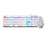 FRONTECH KB-0040PW Wired Gaming Keyboard and Mouse Combo for PC & Laptop | USB Plug & Play | 105 Keys Keyboard + 1200 DPI Optical Mouse | Compatible with Windows 11/10/8/7