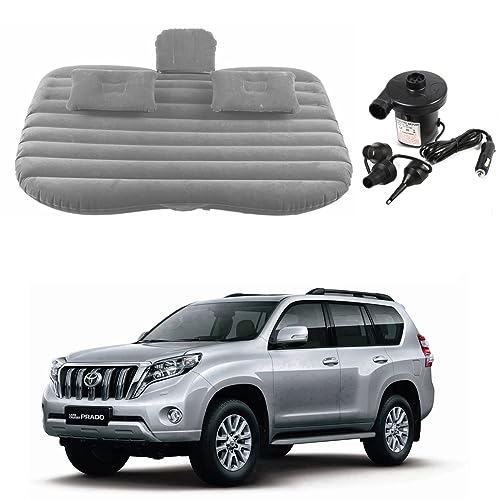 Image of Oshotto Multifunctional Car Travel Bed Mattress with Two Air Pillows, Car Air Pump Compatible with Toyota Land Cruiser Prado (Grey)