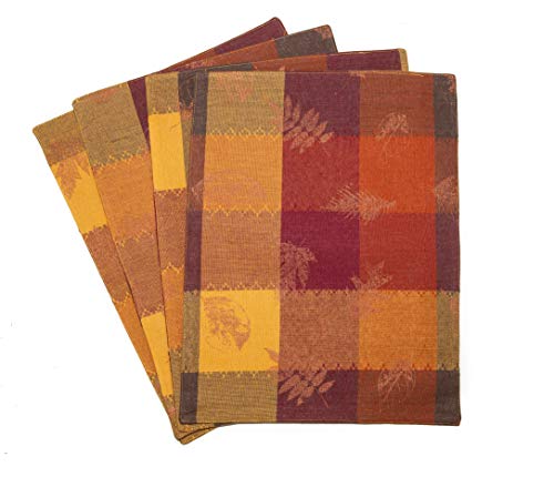 Kovot Placemats | Autumn Leaves with Foil Accents | Set of 4 Festive
