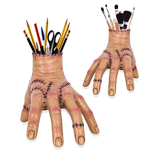 Amebleak Mano Miercoles Addams, Mano Cosa Miércoles, Portalápices de Escritorio, Mano de la Familia Addams, Addams Hand Figura, Modelo de la Mano Cosplay Scary Props Decoraciones