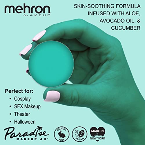 Image of Mehron Makeup Paradise Makeup AQ Refill Size | Stage & Screen, Face & Body Painting, Beauty, Cosplay, and Halloween | Water Activated Face Paint, Body Paint .25 oz (7 ml) (Teal)