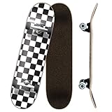 Yocaher Blank Complete Skateboard 7.75' Skateboards - (Complete 7.75' Checker White)