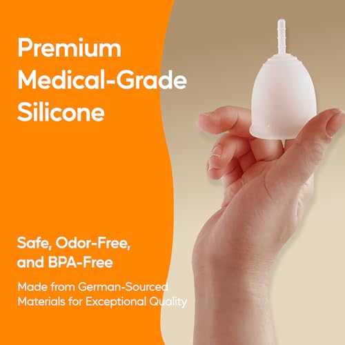 Image of shefre Reusable Menstrual Cup Kit, Small & Large Sizes, 2 Count | Medical Grade Silicone, 12-Hour Leak-Proof, 100% BPA-Free, Beginner-Friendly Starter Kit