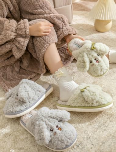 Caistre Cute Puppy Slipper for Women Warm Fluffy Winter Fall Soft Memory Foam House Slipper Cozy Fleece Lining Slides3