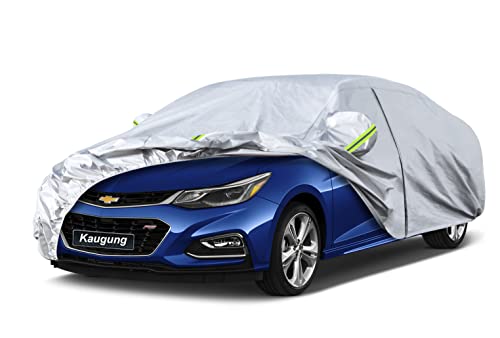 Image of Kaugung 6 Layers Car Cover Custom Fit Chevy Cruze from 2009 to 2025, Waterproof All Weather Resistant Outdoor Indoor Sun Rain Dust Snow Protection.(USA Warehouse,Within 3-7 Days) Silver