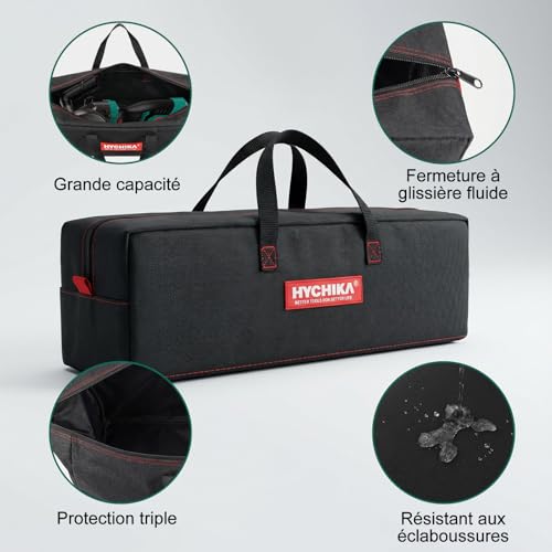 HYCHIKA Scie Circulaire, Mini Scie Circulaire 750W 3500 tr/min avec Sac de Transport, 3 Lames de Scie 115+125mm, Rail de Guidage, Profondeur de Coupe 48mm (90°), pour Bois, Métal Doux, Plastique – vue 6