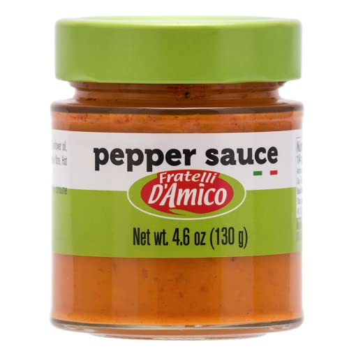 FRATELLI D'AMICO Pepper Pesto Sauce, Red Pepper Sauce, 4.06 Ounces, Product of Italy