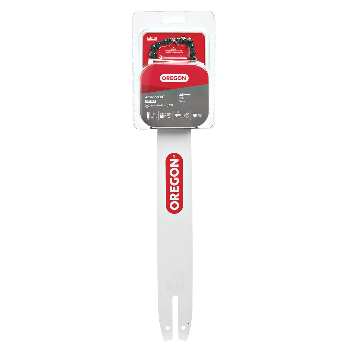 16-Inch Replacement Chainsaw Bar and S55 AdvanceCut Chainsaw Chain Combo, 55 Drive Links, Pitch: 3/8", .050" Gauge (105668), fits several Stihl models, Grey