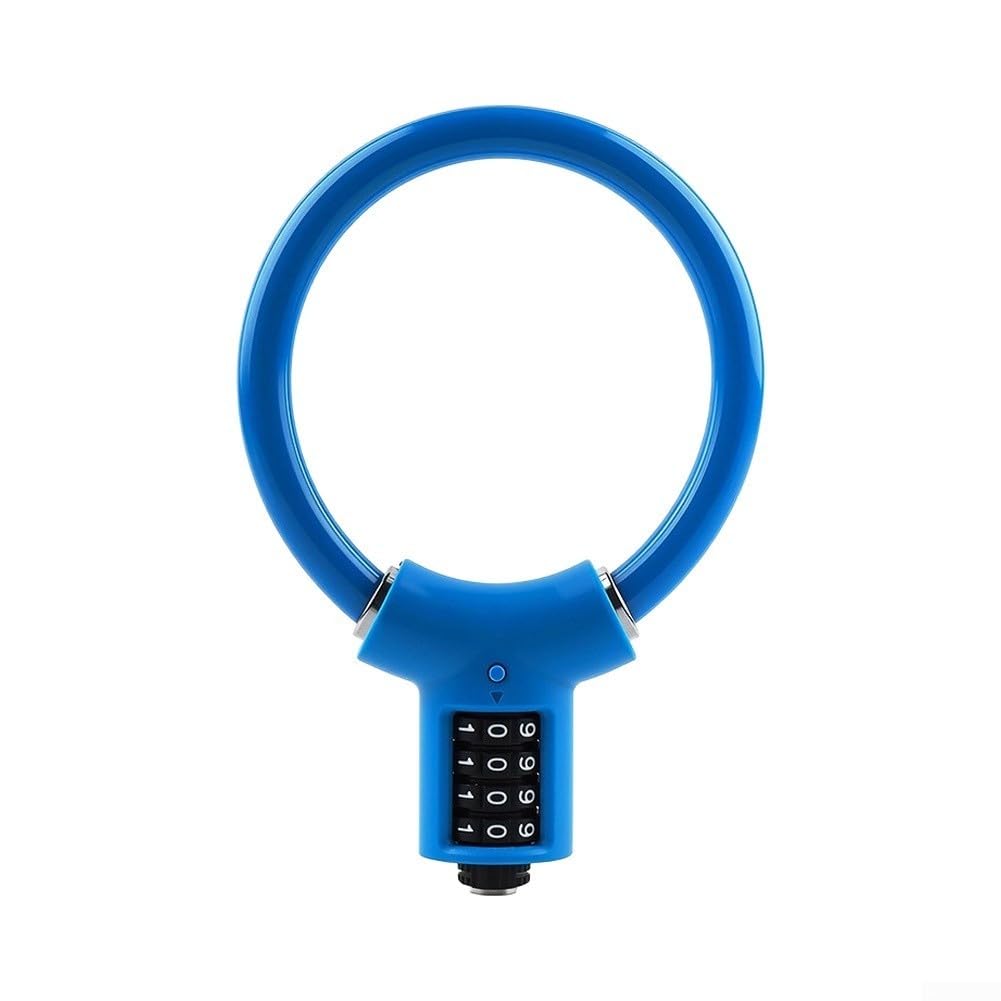 Anti-Theft Bicycle Lock 12mm Steel Ring Keyless Password D Lock for Mountain Bike Road Bike Electric Bike for scooters UK(blue)