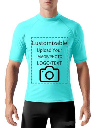 Custom Men’s Short Sleeve Rash Guard Surf Shirt – UPF Sun Protection Swim & Beach Top, Personalized