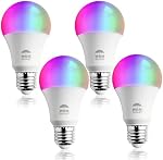 WBM Intelligent E26 Ampoule à lumière à LED intelligente, Ampoule de sel à LED variable 7 Watt Intérieur Himalayan Bulbe de sel rose 4 Nombre (paquet de 1)
