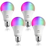 Himalayan Glow Color Changing LED Light Bulb, RGB Lights & Dimmable, WiFi Control Multicolor Bulb,Best for Home Décor, Compatible with Alexa, Google Home & Mobile App, 4 Count