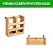 NOVAYEAH Bamboo Dish Drying Rack with Utensil Holder, Collapsible Wooden Dish Drainer Rack, 3-Tier Large Folding Drying Holder for Kitchen Counter