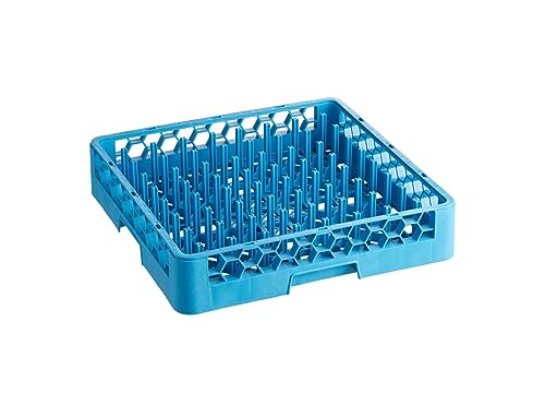 Soro Essentials- 64-Peg Plate and Tray Rack Blue Color Polypropylene- Commercial Rack for Kitchen Counter Durable Kitchen Drying Rack for Dishes Platters and Trays