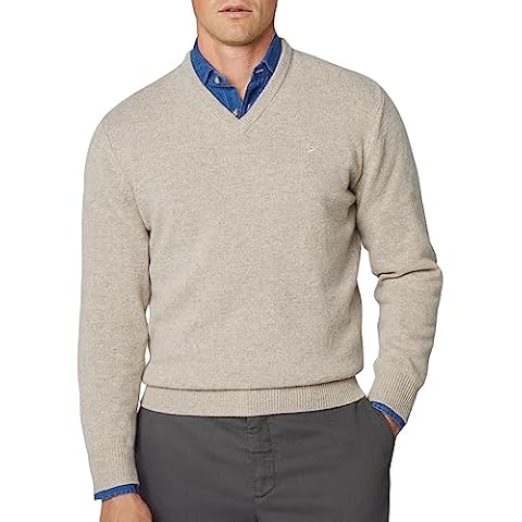 Hackett London Lambswool V Neck Sweater, Brown Cover