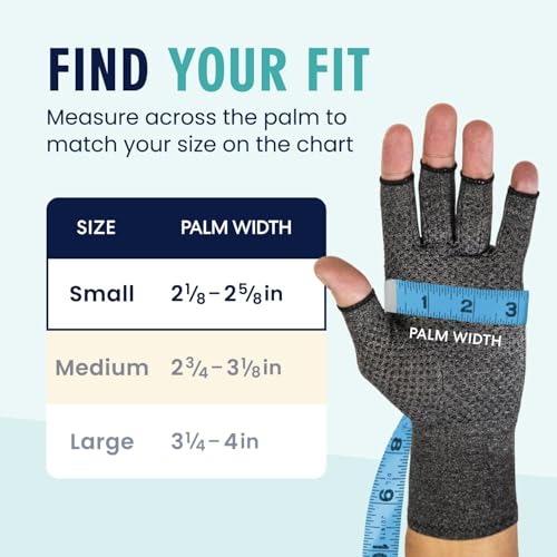 Dr. Frederick's Original Grippy Arthritis Gloves for Women & Men - Anti-Slip Compression Gloves for Arthritis Pain Relief - Rheumatoid & Osteoarthritis - Small