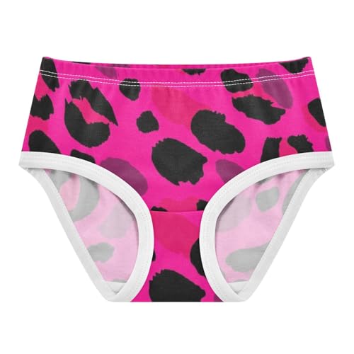 Toddler Underwear Floral 2t Cotton Girl Panties Cute Designer Undies Kids Briefs Leopard Print Bright Pink