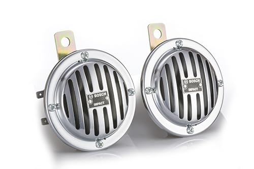 Image of Bosch FC4 Disc Horns Horn Silver Colour 12 V Set of 2 For Car, LCV,3-Wheeler,Bike