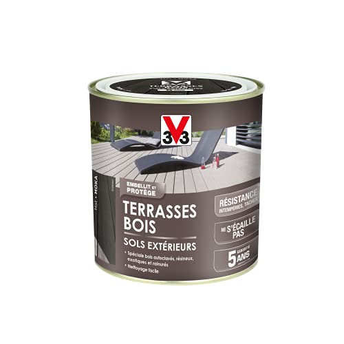 V33 Peinture sols extérieurs terrasses bois, Moka 0,5L