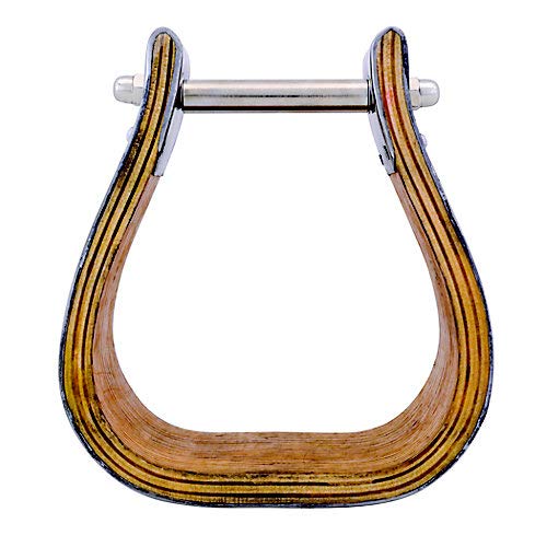 Partrade Trading Corporation Equi-Sky Stainless Steel Cover Wooden Stirrups 5in